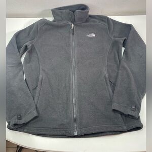 The North Face  Fleece Jacket Women Lg Full Zip Black Flash dry Pockets Outdoor
